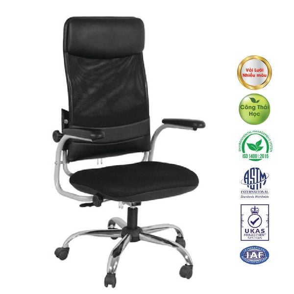 Ghế Xoay Lưới Chân Sắt Sơn GX207B-S