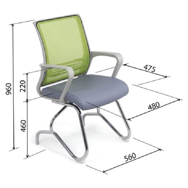 Ghế Quỳ Lưới Tựa Nhựa Ghi GQ12B (Nhiều Màu)