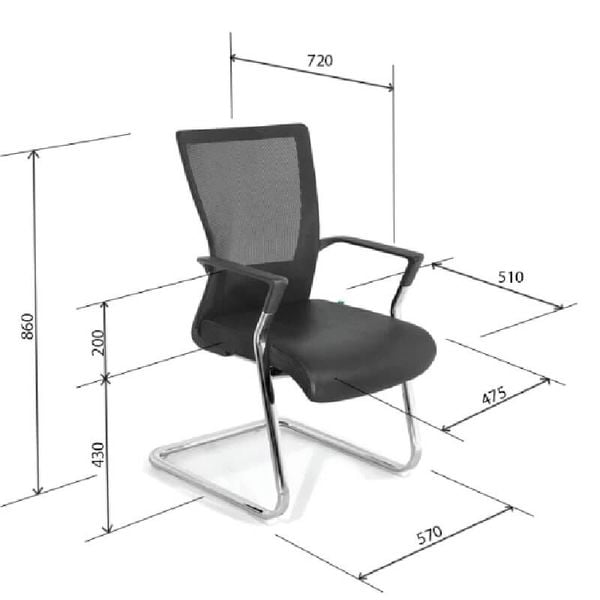 Ghế Chân Quỳ Lưới Khung Mạ GQ17-M