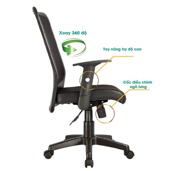 Ghế Xoay Lưới Chân Nhựa GX06-N (Nhiều Màu)