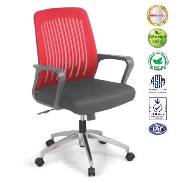 Ghế Xoay Lưới Chân Hợp Kim Có Cốc Gật Gù GX401A-HK (Nhiều Màu)