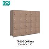 Locker Gỗ, Tủ Giầy 20 Khoang Cánh Gỗ Khóa TJ-20G