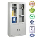 Tủ Sắt 4 Cánh Kính Mở TS03