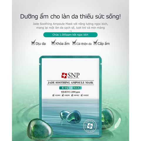 Mặt nạ dưỡng da JADE SOOTHING AMPOULE MASK - Mỹ phẩm Hàn Quốc SNP