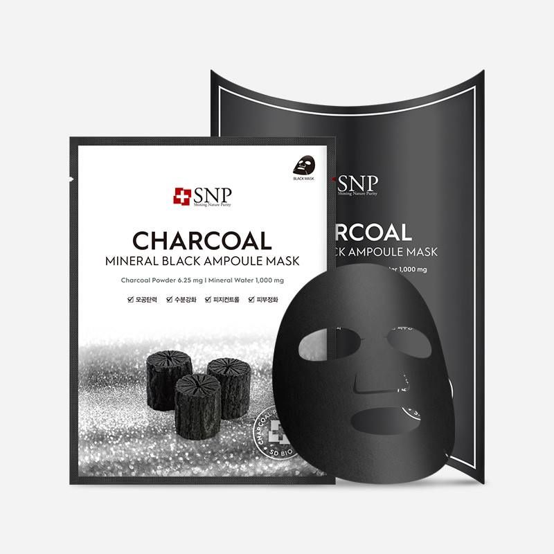 Mặt nạ dưỡng da Charcoal Mineral Black Ampoule Mask -  Mỹ phẩm Hàn Quốc SNP