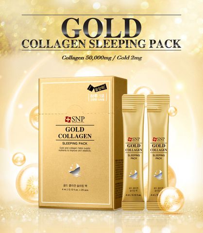 Mặt nạ ngủ tinh chất vàng Gold Collagen Sleeping Pack SNP - Mỹ phẩm Hàn Quốc SNP