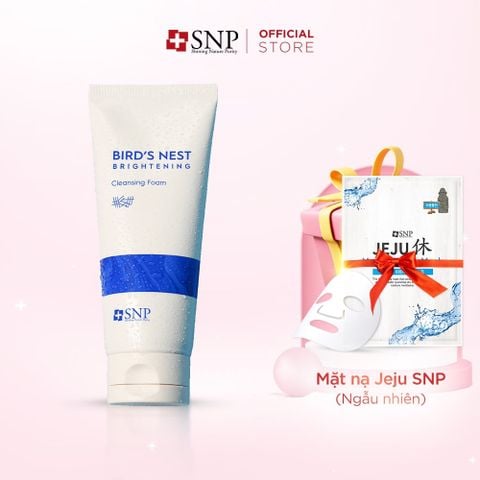 Sữa rửa mặt tinh chất tổ yến Bird's Nest Brightening Cleansing Foam - Mỹ phẩm Hàn Quốc SNP