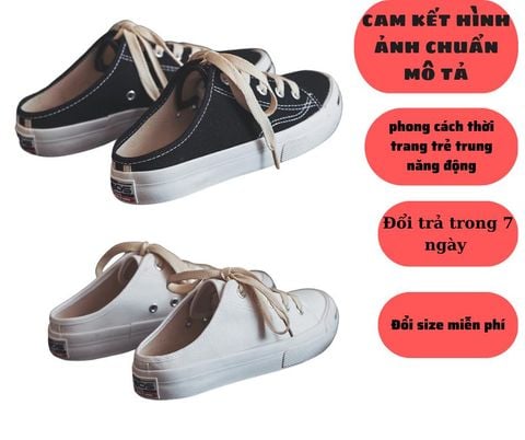  giày sục vải kaki đế cao su đi làm công ty 