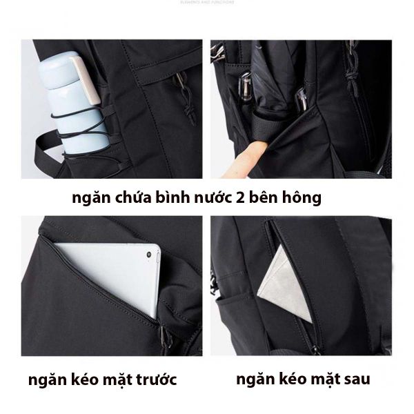 Balo nam đi học cao cấp đệm mút dày chống sốc laptop 15inch CHENNY CN297