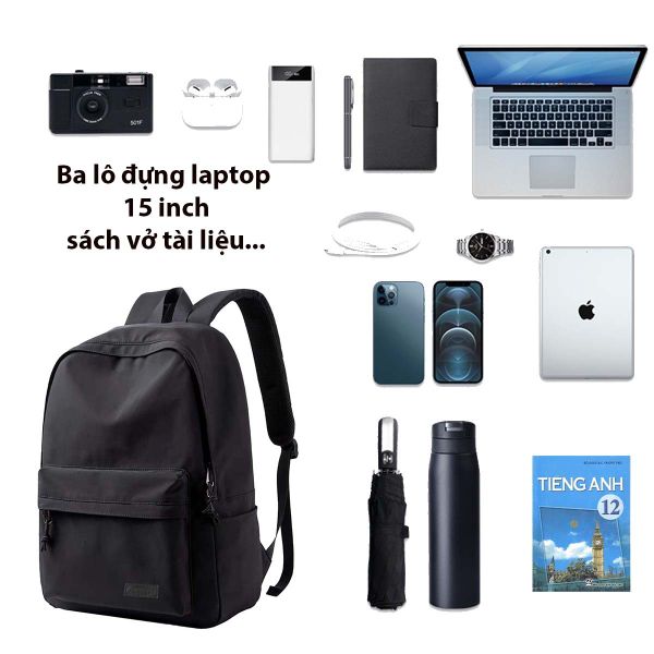 Balo nam đi học cao cấp đệm mút dày chống sốc laptop 15inch CHENNY CN297