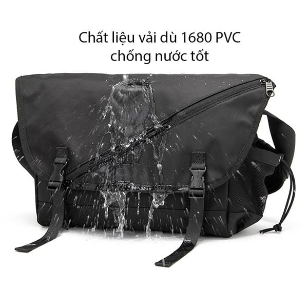 Cặp đeo chéo cao cấp đi học đi làm đựng laptop 14 inch chất vải dù chống nước cao cấp CN057
