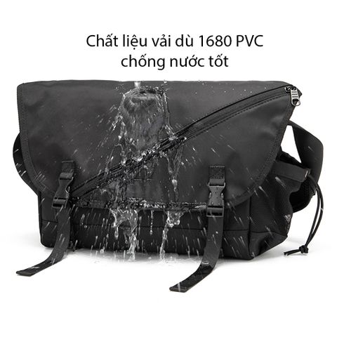 Cặp đeo chéo cao cấp đi học đi làm đựng laptop 14 inch chất vải dù chống nước cao cấp CN057