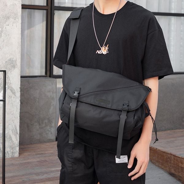 Cặp đeo chéo cao cấp đi học đi làm đựng laptop 14 inch chất vải dù chống nước cao cấp CN057