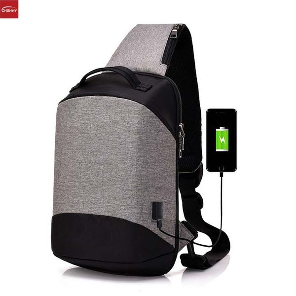 Túi đeo chéo chống trộm đựng ipad có cổng sạc USB và jack cắm tay nghe thương hiệu CHENNY