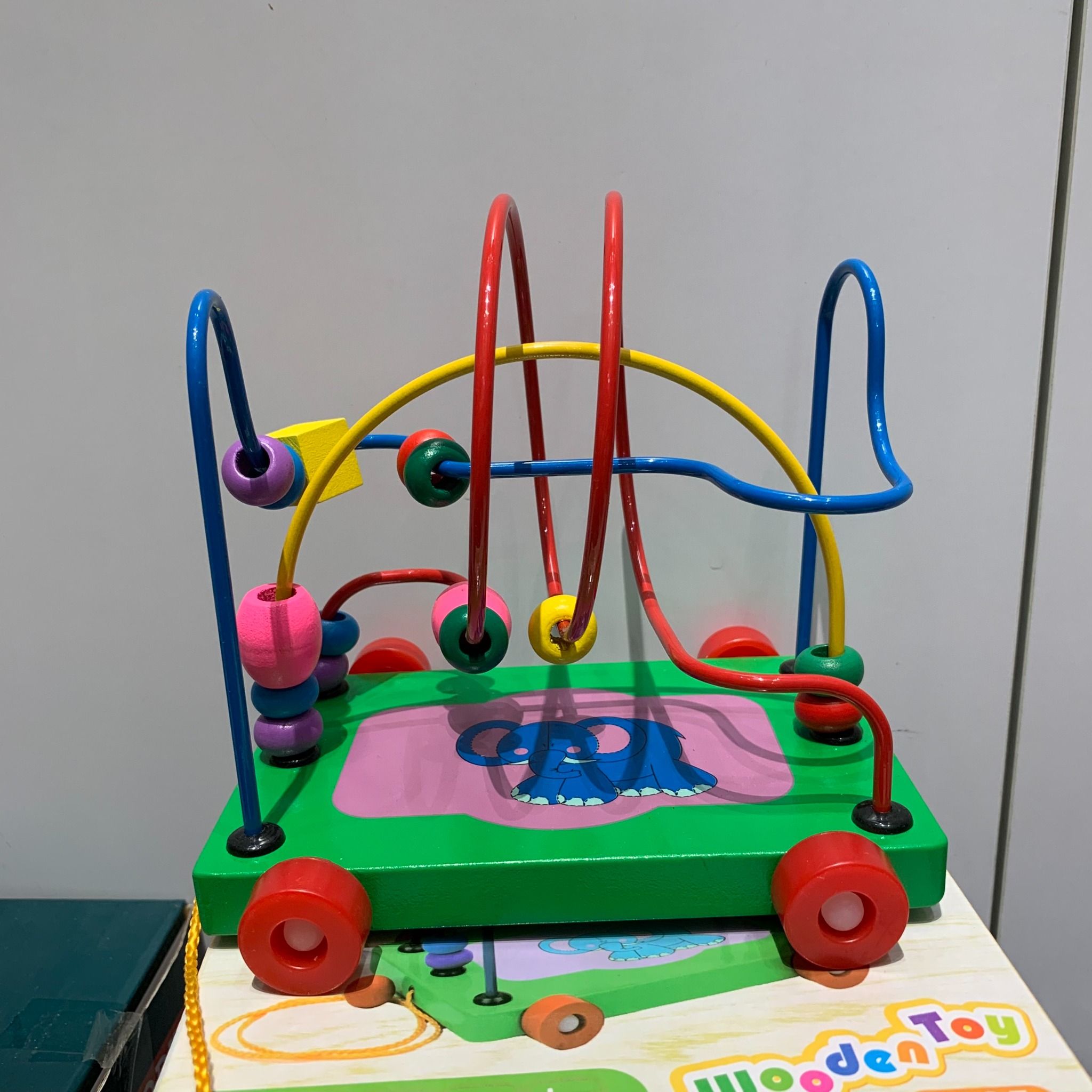  Hộp xe gỗ mê cung luồn hạt hình thú [Trailer circles bead labyrinth], +3ages, No. YDL1035 