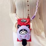  Túi Đựng Đồ Mini Sanrio Có Dây Đeo Lông Mềm Dễ Thương 