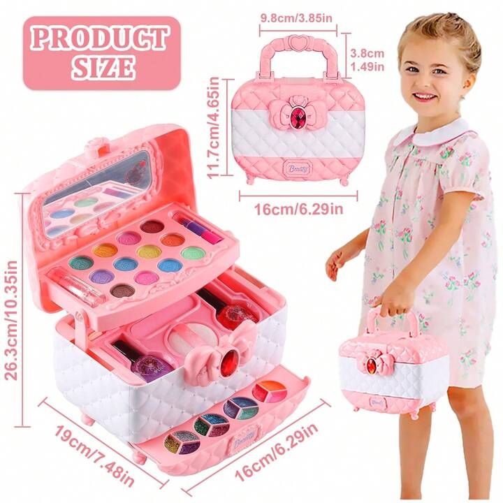  ( ĐỌC MÔ TẢ ) Đồ chơi bé gái: Vali trang điểm 3 tầng (tặng kèm 2 hộp quà bí mật), 3ages+ No. M-611 