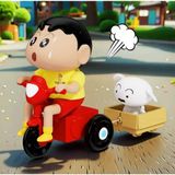  (Đọc mô tả) Đồ chơi lên dây cót: Cậu bé Shin đạp xe kéo thú cưng, 3+ages, No. 689 