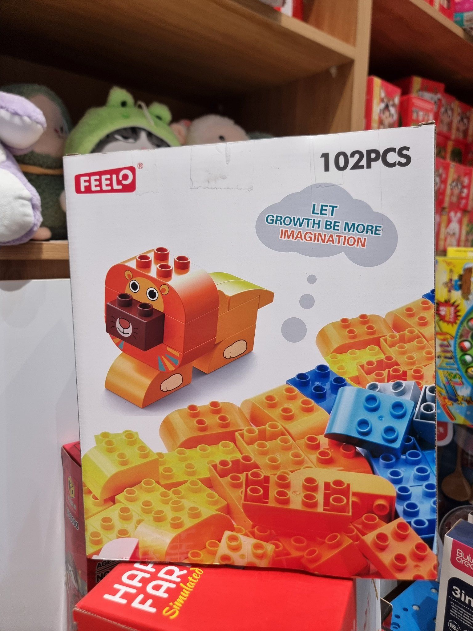  FEELO đồ chơi mẫu giáo: bộ lắp ráp các khối lớn phù hợp cho bé làm quen với màu sắc, động vật ( 102 PCs ) 3ages No. FL1650 