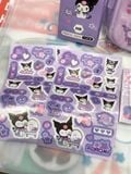  Đồ dùng học tập : Bộ sưu tập Sanrio Kuromi (bốp viết, máy chuốt, bút chì, stickers, note, gom tẩy), No. DLB-001 