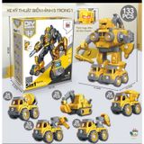  Đồ chơi vận động : Robot biến hình lắp ghép ốc vít xe công trình xe cứu hoả  5in1, 3+ages, No. LM905-B, LM906-B 