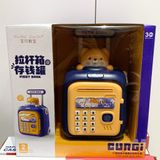  Hộp xe đẩy heo đất CORKY chứa tiền giấy và tiền xu có khóa bằng vân tay (dùng pin)+3ages, No. 33826 