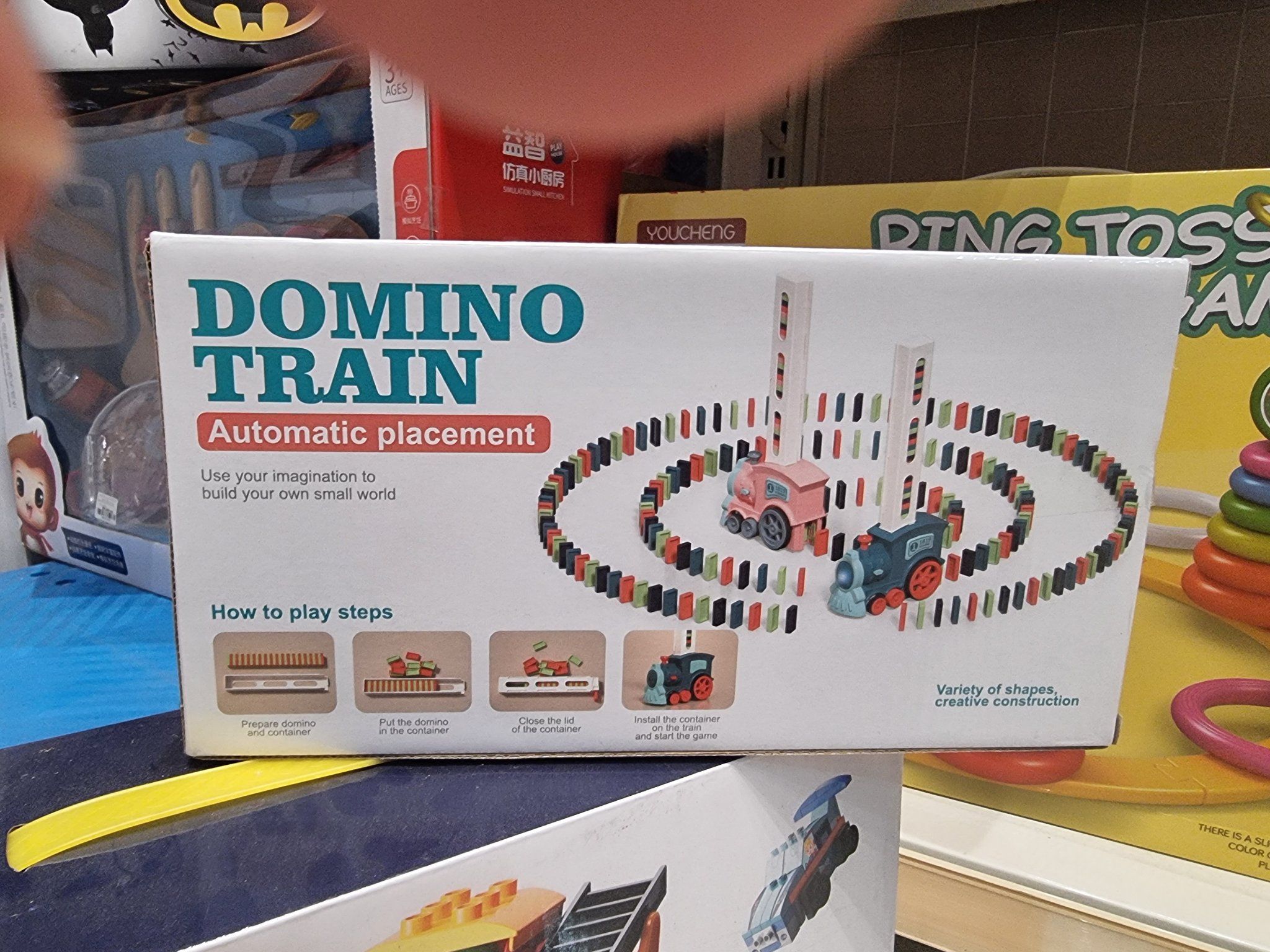  Đồ chơi vận động : Tàu lửa sắp đặt domino tự động (Domino train) No. X007-1 3Ages+ (dùng pin) 