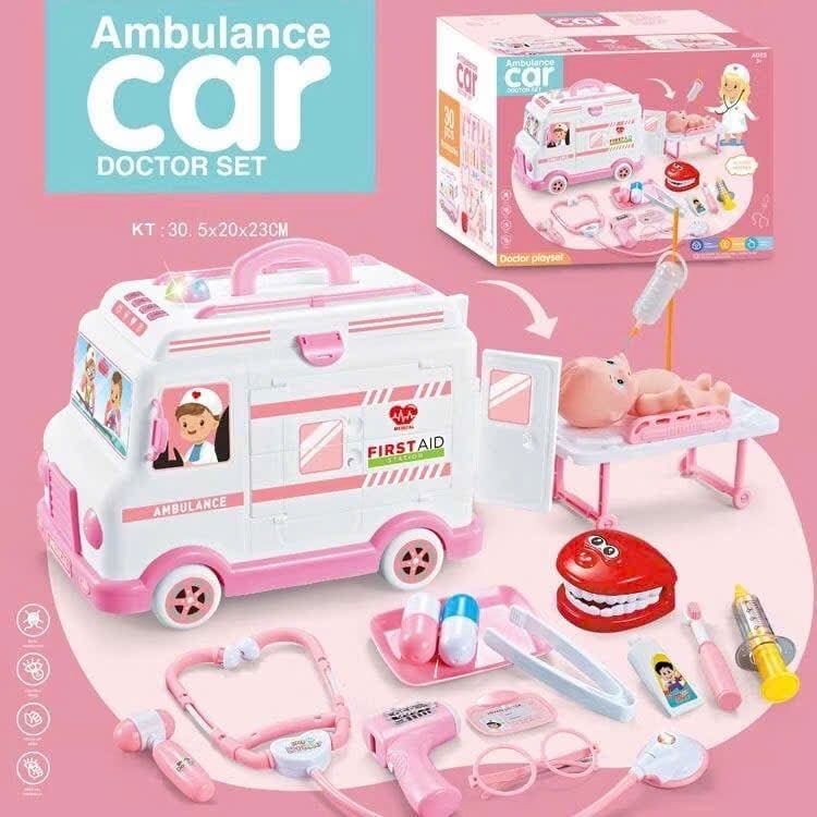  Đồ chơi nhập vai _ Bộ xe cứu thương Kèm phụ kiện (Ambulance car) dùng pin No. H325A 