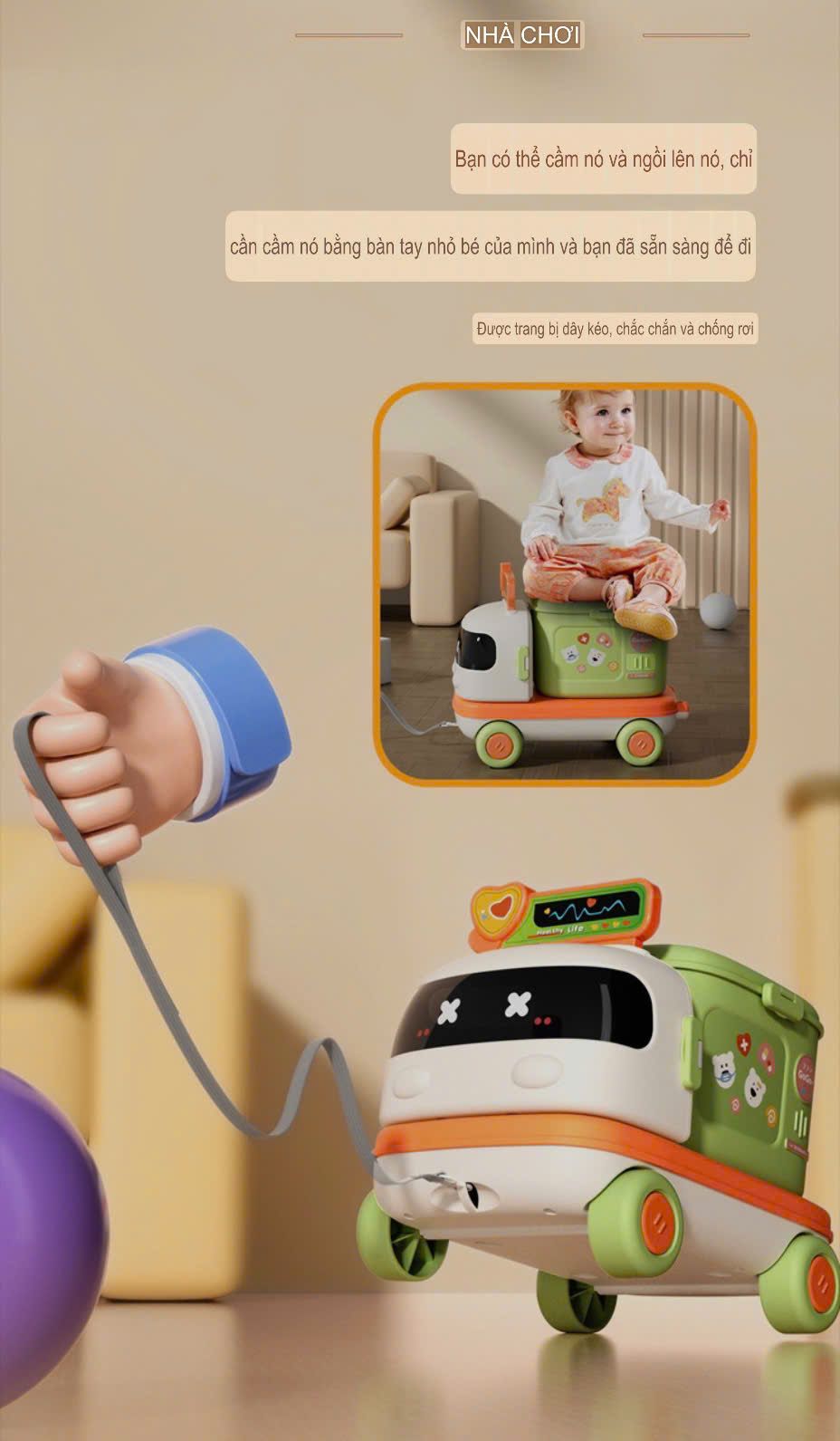  Đồ chơi nhập vai: BABY TRAILER 2in1 (Xe kéo, chuyên gia trang điểm, y khoa ) , 3+ages, No. HY-18,19 