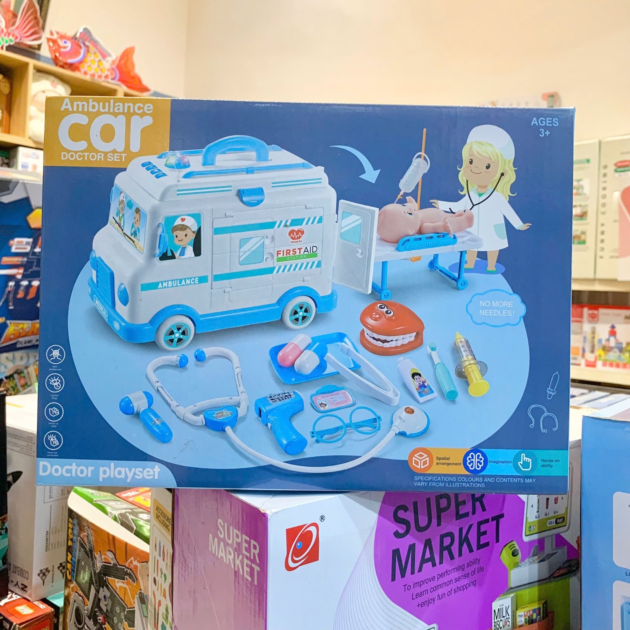  Đồ chơi nhập vai _ Bộ xe cứu thương Kèm phụ kiện (Ambulance car) dùng pin No. H325A 