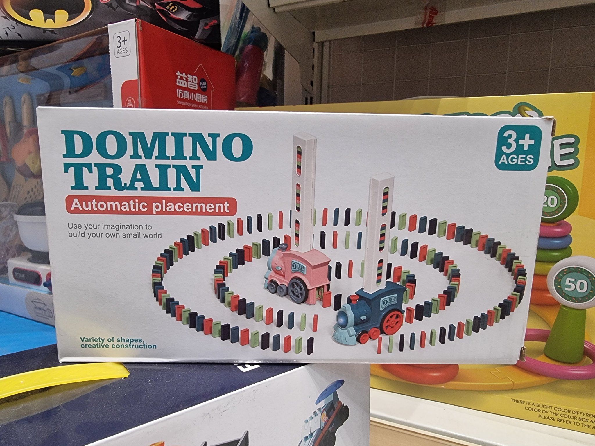  Đồ chơi vận động : Tàu lửa sắp đặt domino tự động (Domino train) No. X007-1 3Ages+ (dùng pin) 