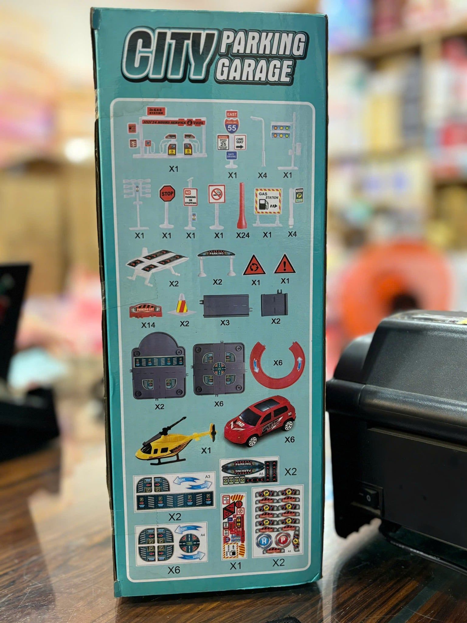  Mô hình garage bãi đậu xe ô tô và máy bay trực thăng DIY ASSEMBLY ( 3D kid cars) 88pcs 109x52x44 cm 5ages+ No. 130 