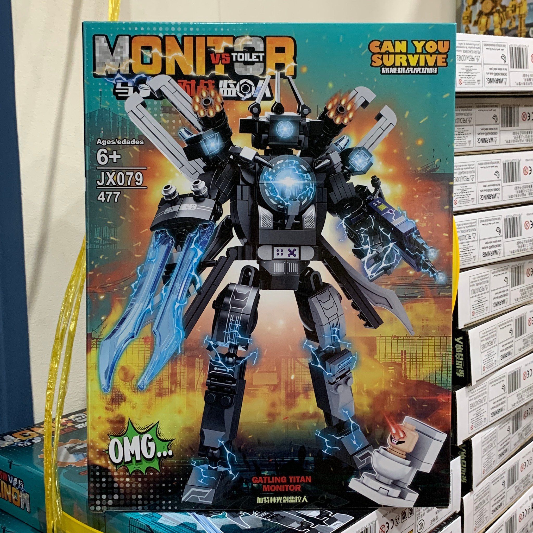  Đồ chơi lắp ráp : Bộ sưu tập SKIBIDI Can you survive 6Ages+ 470 mảnh ghép (4in1) 10 mẫu robot 