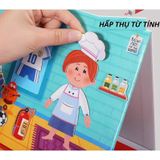  Đồ chơi giáo dục : Bộ ghép hình nghề nghiệp bằng gỗ cho bé, 36m+, No. JHTOY-241 