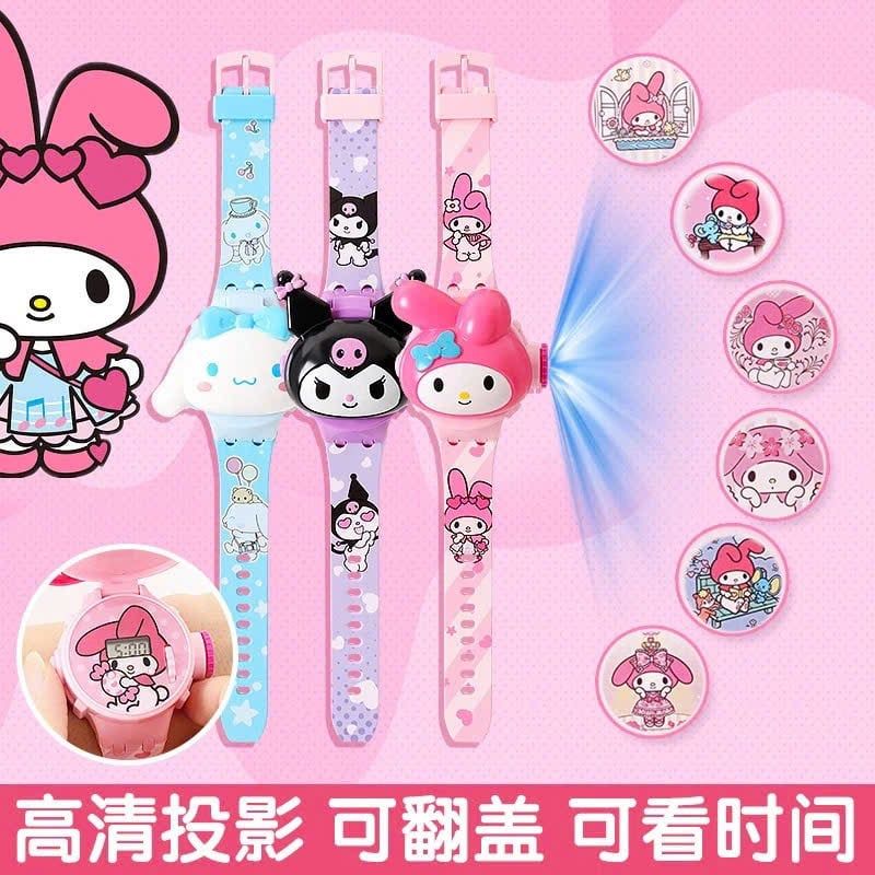  (đọc mô tả) Đồng hồ đeo tay : Đồng hồ phát nhạc+đèn và đèn chiếu bộ sưu tập Sanrio, Marvel, Doremon, No. ZL8528 