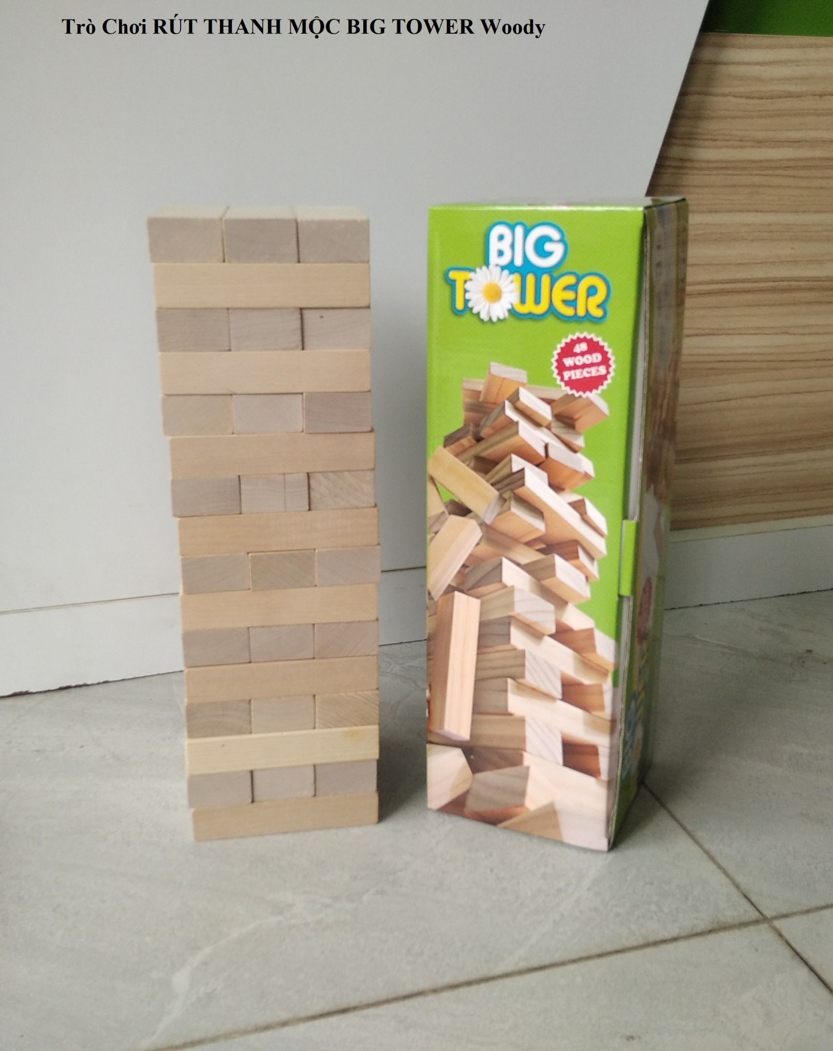  Đồ chơi giáo dục: Trò chơi  Rút Thanh Mộc Woody Big Tower No. 0616 