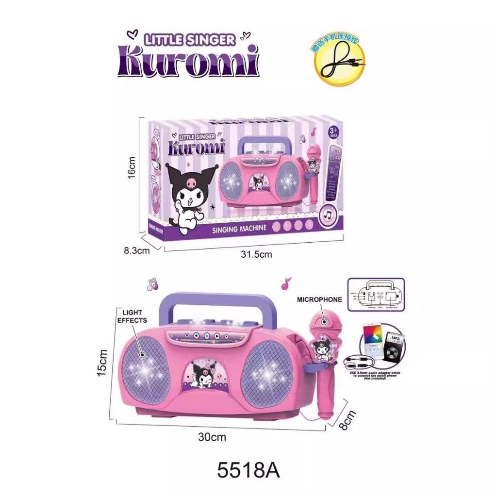  Bộ sưu tập KUROMI: máy cassette kèm mic hát (Little Singer), 3+ ages, No. 5518A 