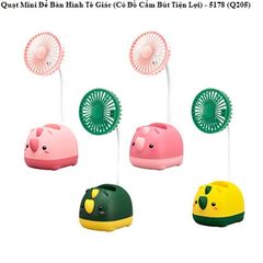  Quạt Mini Để Bàn Hình Tê Giác (có đồ cắm bút) 