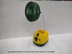  Quạt Mini Để Bàn Hình Tê Giác Q205 – Có Ống Cắm Bút Tiện Lợi 