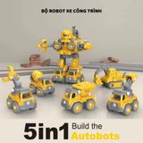  Đồ chơi vận động : Robot biến hình lắp ghép ốc vít xe công trình xe cứu hoả  5in1, 3+ages, No. LM905-B, LM906-B 