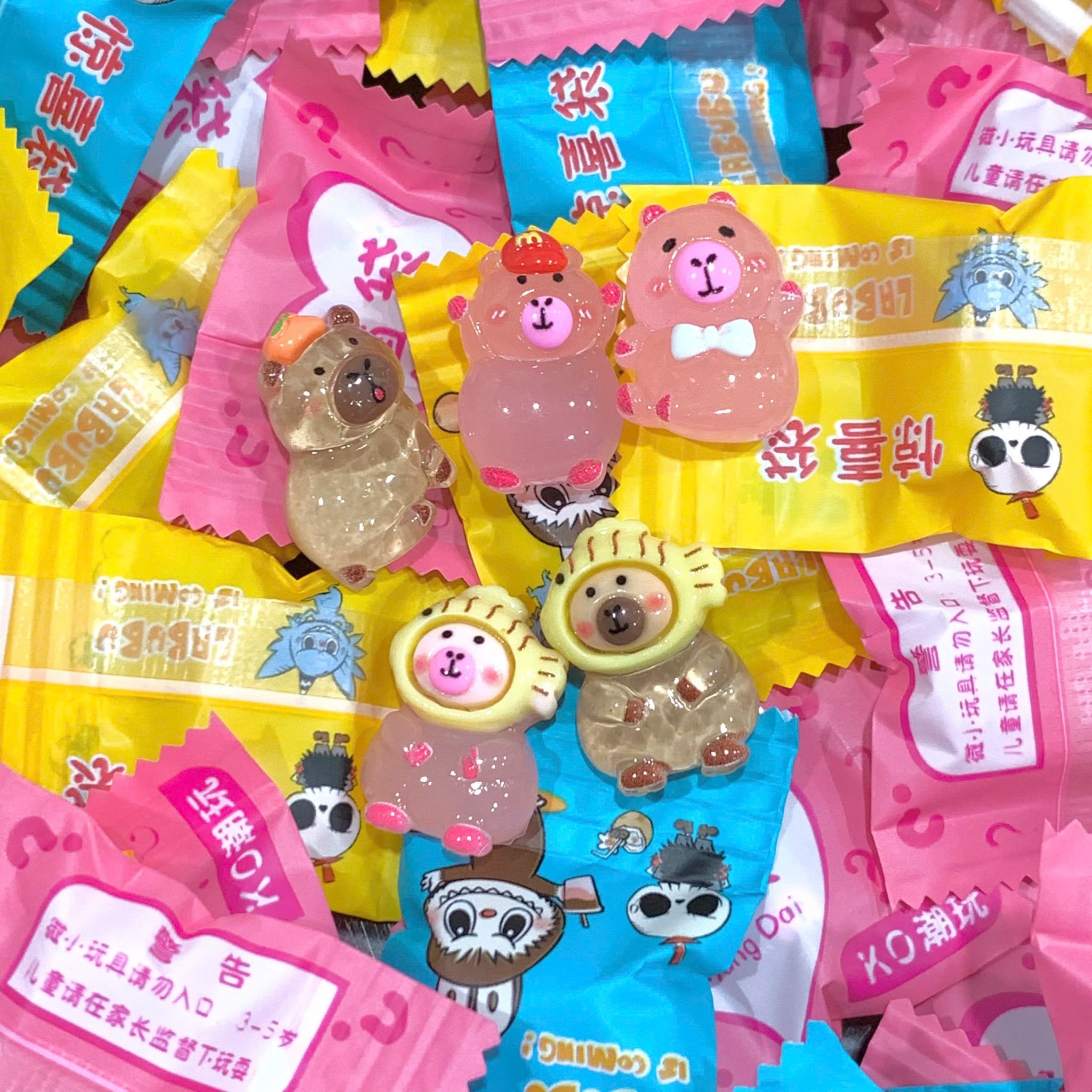  ĐỌC MÔ TẢ_Set 10-20-30 túi mù tự xé các loại charm mini ( Capybara, Labubu, Rùa, Nước giải khát ) 