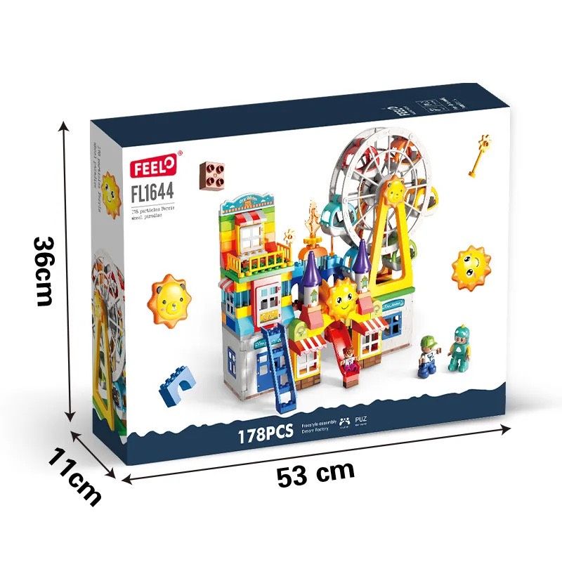  Đồ chơi lắp ghép FEELO PUZ BRAIN GAME: bộ xếp khối đu quay cầu vòng, +3ages, No. FL1644 