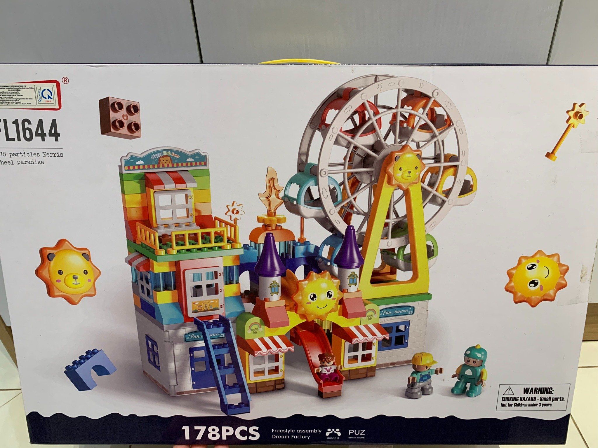  Đồ chơi lắp ghép FEELO PUZ BRAIN GAME: bộ xếp khối đu quay cầu vòng, +3ages, No. FL1644 