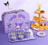 Đồ chơi nhập vai : bộ đồ chơi Kuromi gồm bình, ly tách uống trà rất dễ thương, 36 pcs, 3+ ages, No. 7675-1A 
