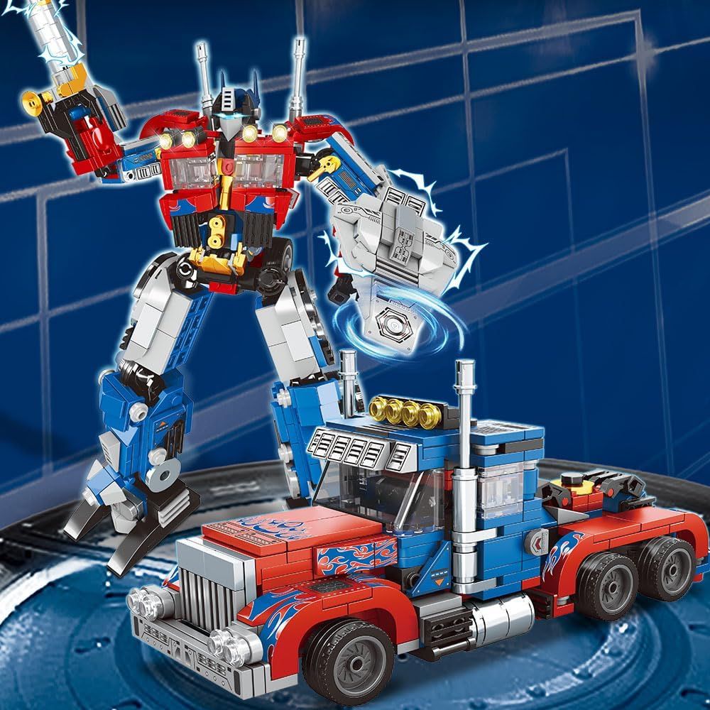  Đồ chơi lắp ráp : Bộ mô hình Chiến binh Optimus 8in2 (8 Người máy mini hoặc Xe Rờ-móc) 724pcs No. 914 