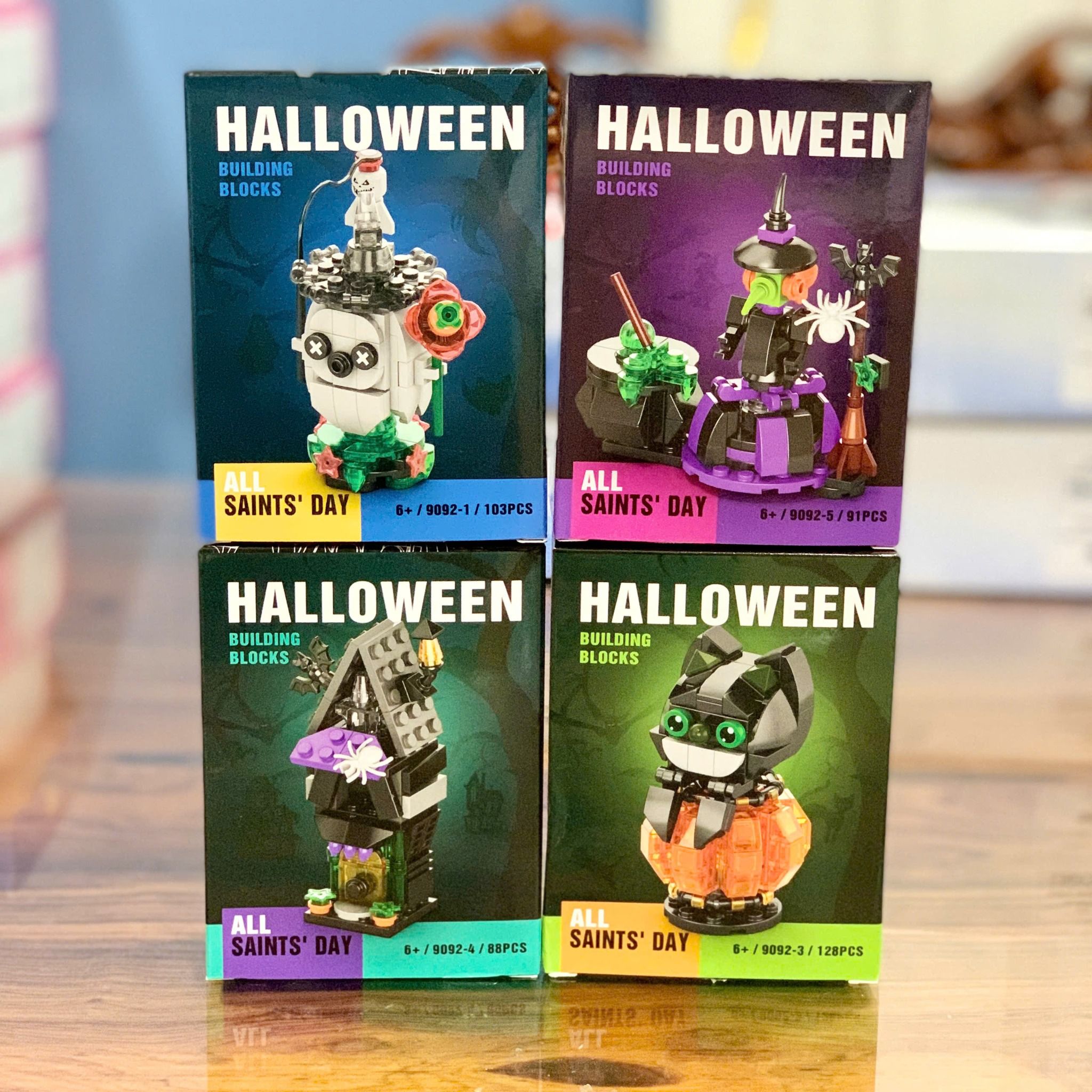  Đồ chơi mô hình : Bộ lắp ráp Building Blocks lễ hội Halloween, 6ages+, 89-134pcs, No. 9091, 9092 