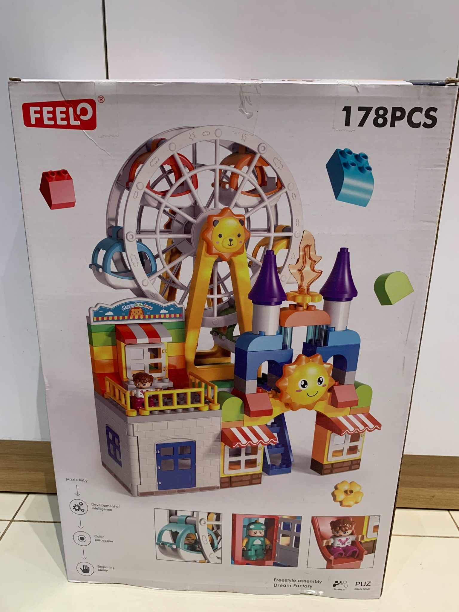  Đồ chơi lắp ghép FEELO PUZ BRAIN GAME: bộ xếp khối đu quay cầu vòng, +3ages, No. FL1644 