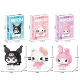  Đồ chơi lắp ráp : BST nhân vật Kuromi My Melody, Hello Kitty, 400pcs, +14ages, No. W2117, W228, W2119 