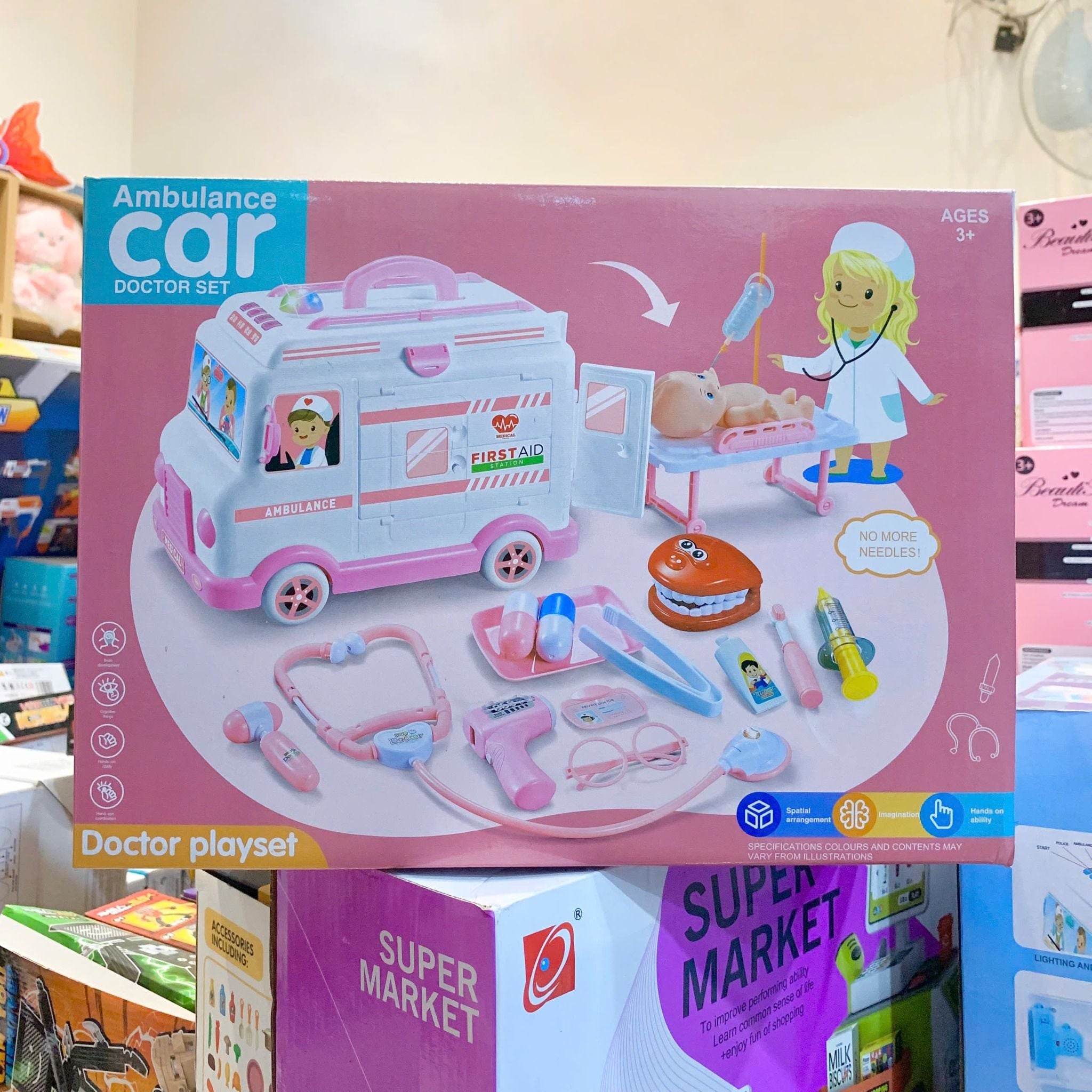  Đồ chơi nhập vai _ Bộ xe cứu thương Kèm phụ kiện (Ambulance car) dùng pin No. H325A 