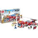  Đồ chơi lắp ráp : mô hình xếp khối Xe Cứu hỏa (Fire truck) 518 chi tiết, thương hiệu JIE STAR 6+ages, No. 520011 